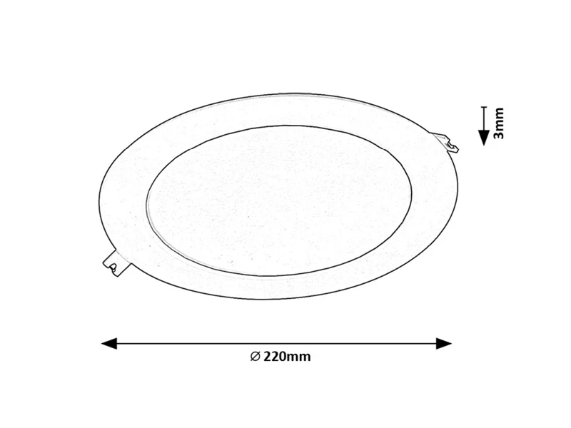 Shaun2 – recessed LED lighting in black/white, Ø220mm, 18W, 3000K