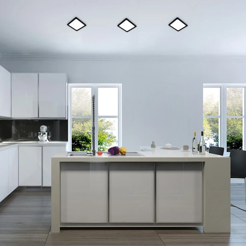 Shaun2 – LED recessed lighting in black/white, 90×90mm, 3W, 3000K