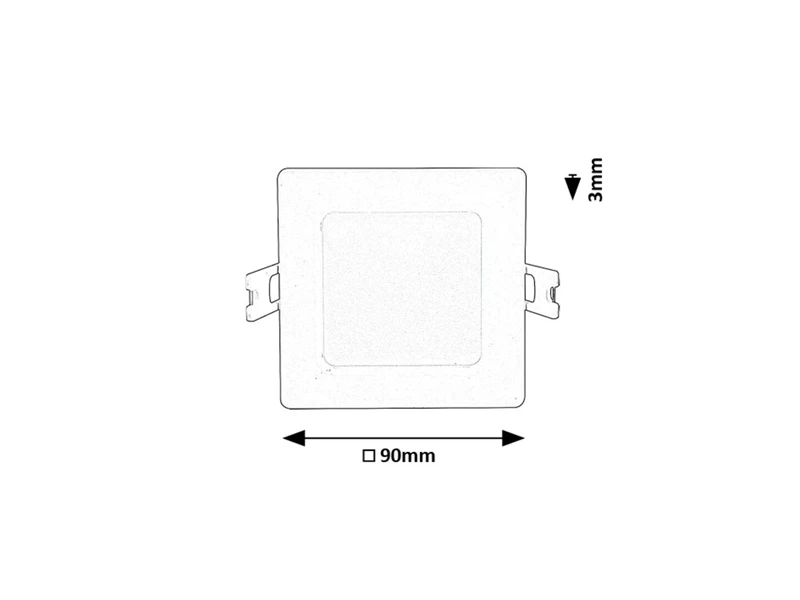Shaun2 – LED recessed lighting in white, 90×90mm, 3W, 4000K