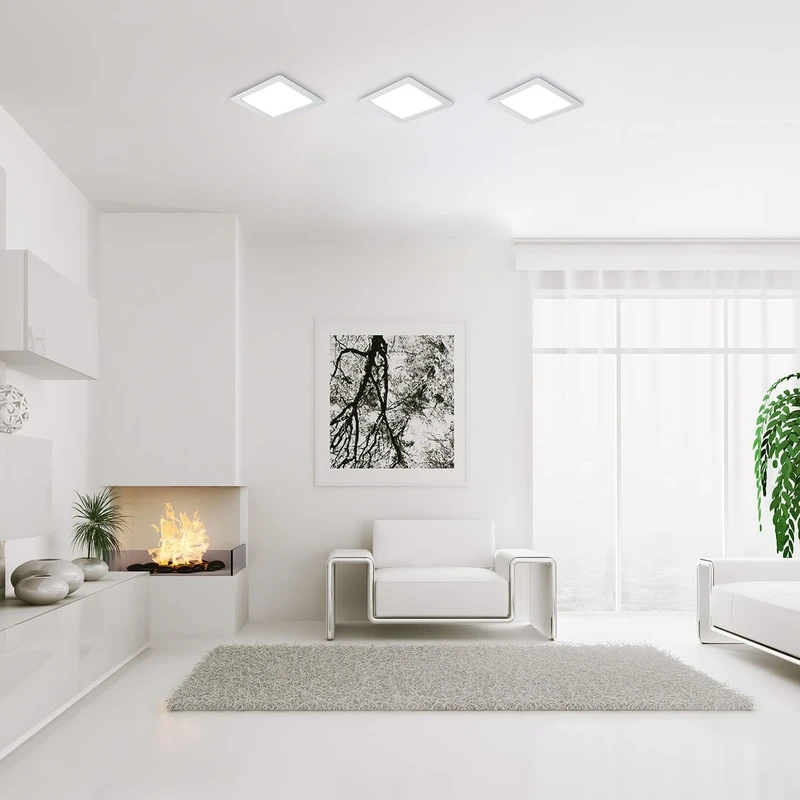 Shaun2 – LED recessed lighting in white, 90×90mm, 3W, 4000K