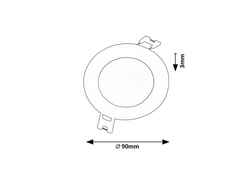 Shaun2 – LED recessed lighting in black/white, Ø90mm, 3W, 4000K