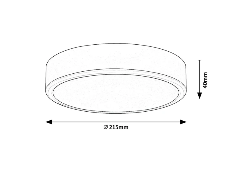 Lauri – LED плафон в черно/бяло, Ø215мм, 22W, 3000-6000K