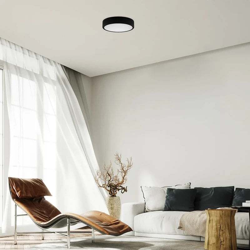 Lauri – LED плафон в черно/бяло, Ø215мм, 22W, 3000-6000K