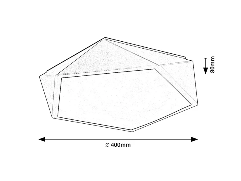 Raffa – LED плафон в сиво с бял абажур, 400×400мм, 30W, 3000K