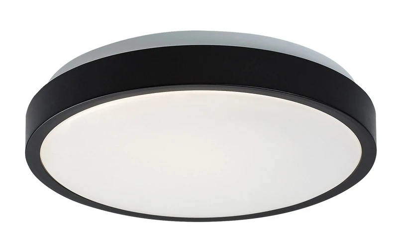 Bathroom Lighting Samira – LED ceiling light for bathroom in black/white, Ø250mm, 18W, 4000K, IP44