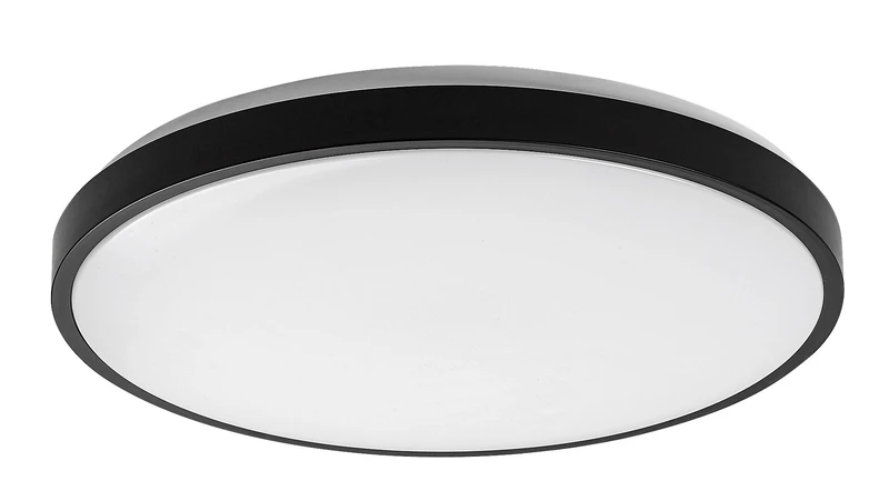 Samira – LED ceiling light for bathroom in black/white, Ø420mm, 48W, 4000K, IP44