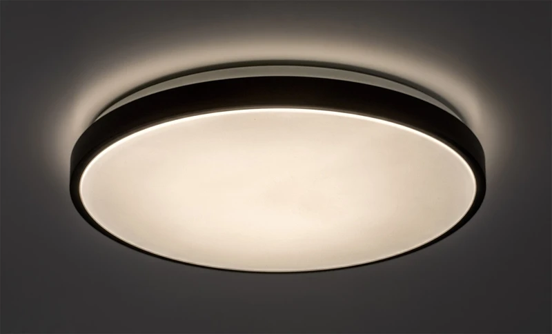 Samira – LED ceiling light for bathroom in black/white, Ø420mm, 48W, 4000K, IP44