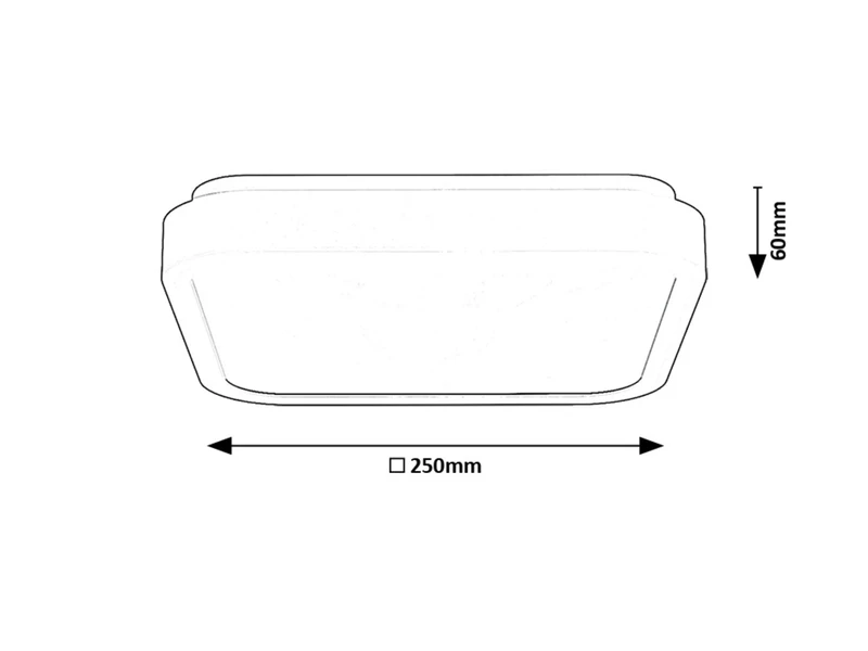 Samira – LED ceiling light for bathroom in black/white, 250×250mm, 18W, 4000K, IP44