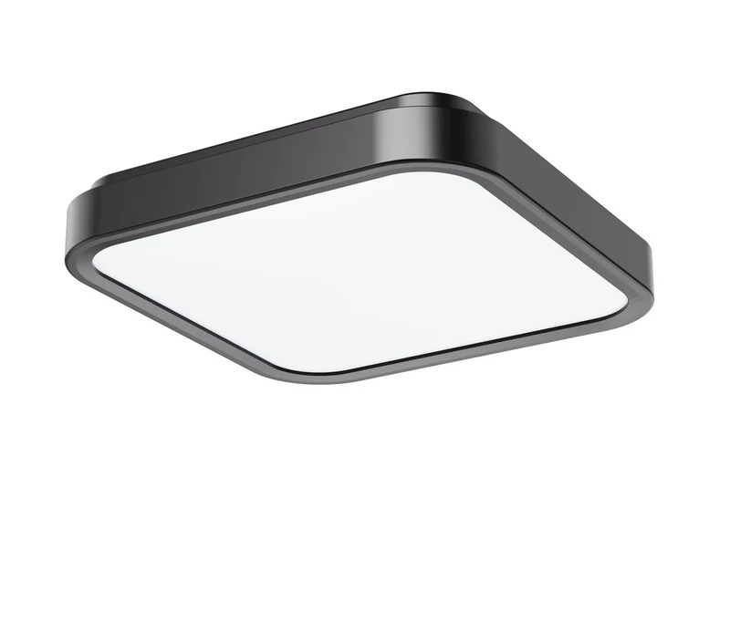 Bathroom Lighting Samira – LED ceiling light for bathroom in black/white, 250×250mm, 18W, 4000K, IP44