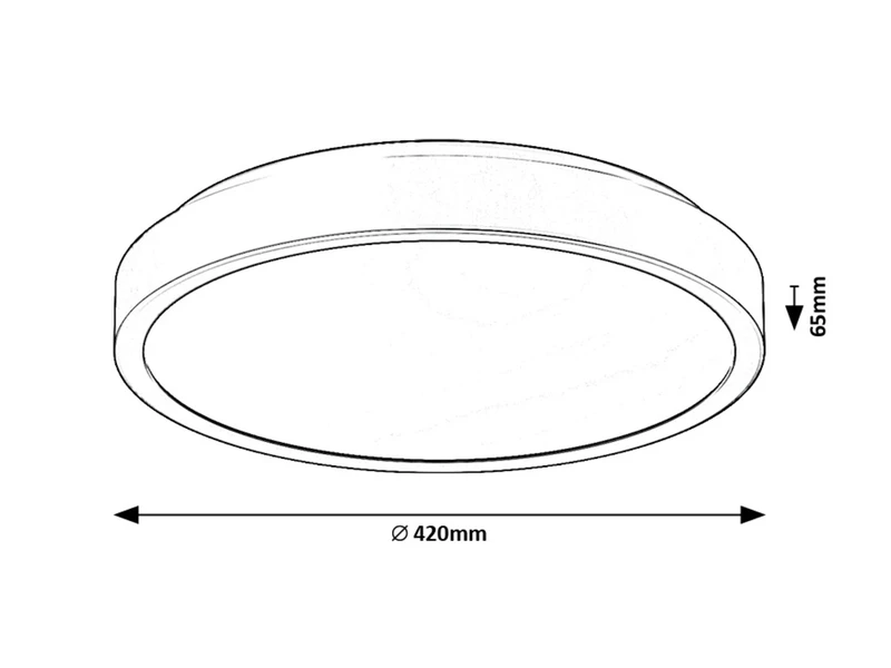 Samira – LED плафон за баня в бяло, Ø420мм, 48W, 4000K, IP44