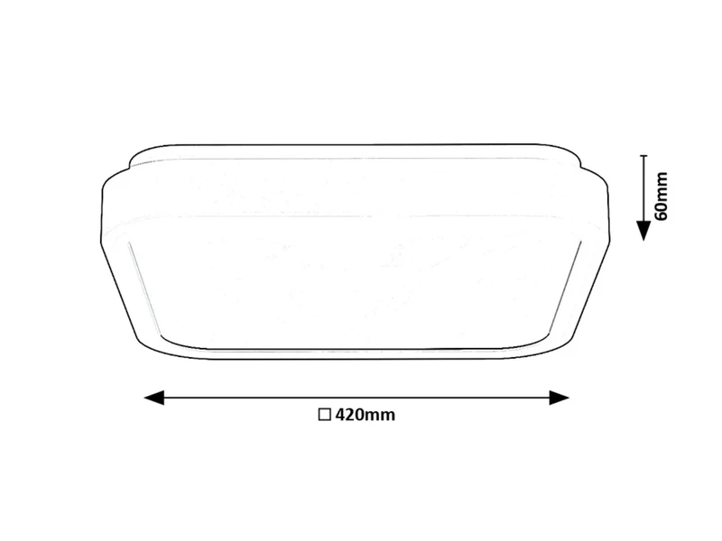Samira – LED ceiling light for bathroom in white, 420×420mm, 48W, 4000K, IP44