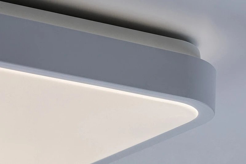 Samira – LED ceiling light for bathroom in white, 420×420mm, 48W, 4000K, IP44