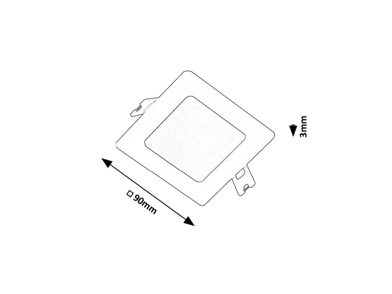 Shaun2 – LED recessed lighting in black/white, 90×90mm, 3W, 4000K