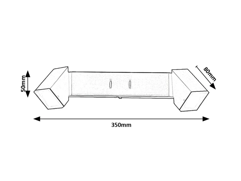 Kessy – LED wall light with 2 luminaires in black with white shades, 350mm, 8W, 3000K