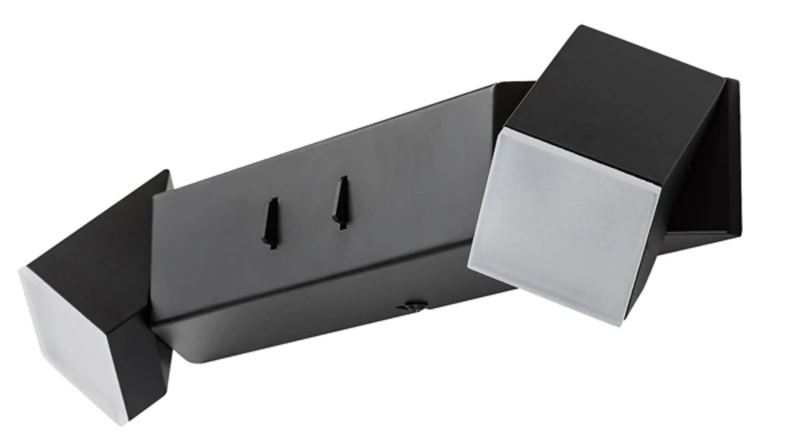 Kessy – LED wall light with 2 luminaires in black with white shades, 350mm, 8W, 3000K