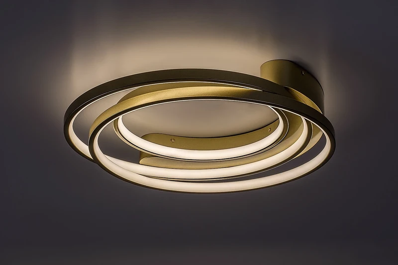 Holize – LED ceiling light in gold with white silicone shade, 510×450mm, 50W, 4000K