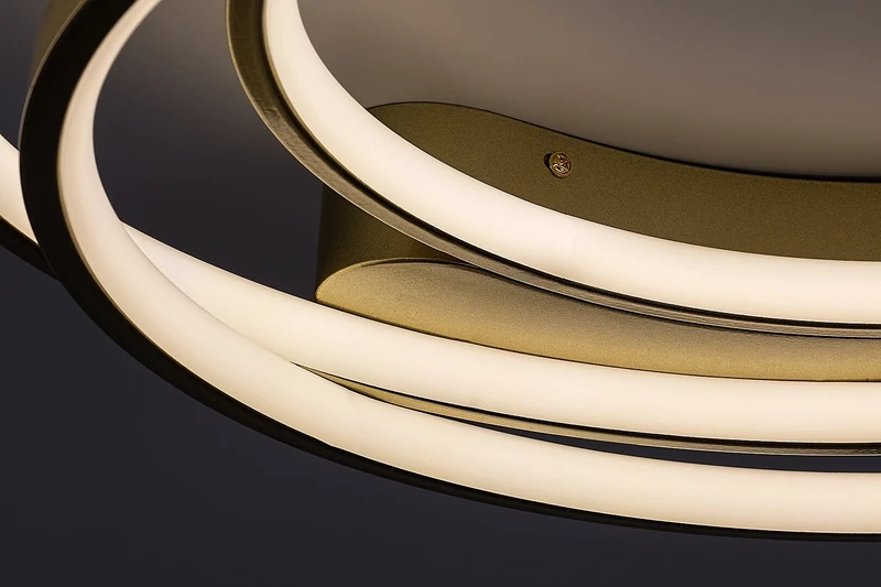 Holize – LED ceiling light in gold with white silicone shade, 510×450mm, 50W, 4000K