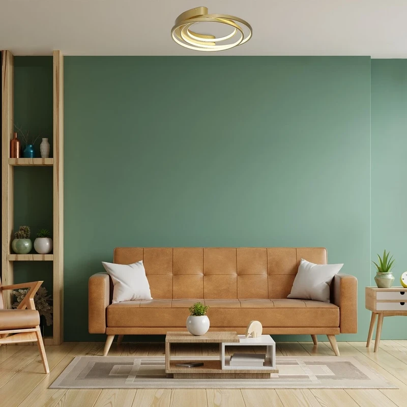 Holize – LED ceiling light in gold with white silicone shade, 510×450mm, 50W, 4000K