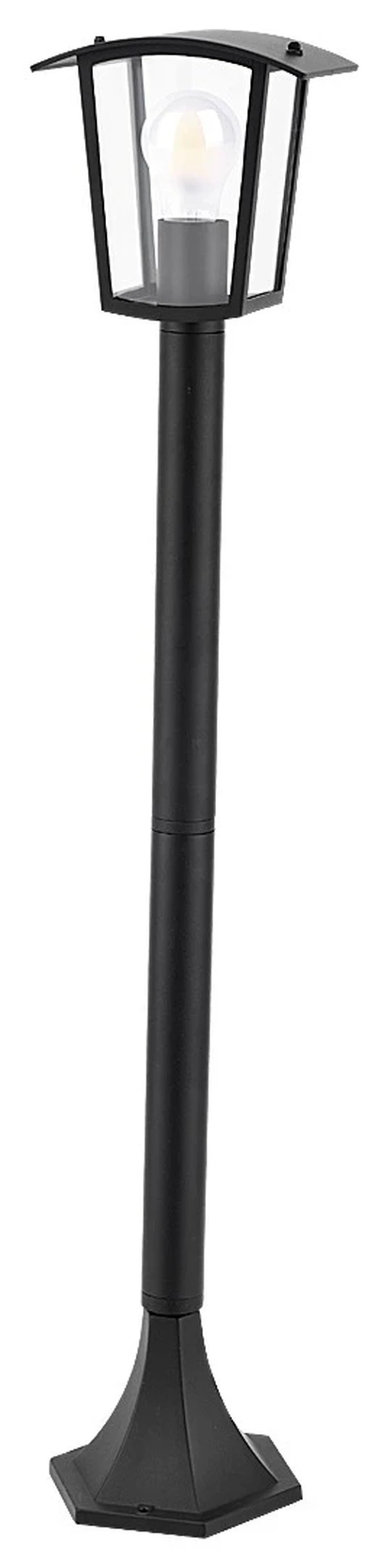 Taverna – classic garden lamp in black matt, 170×900mm, IP44, 1×E27