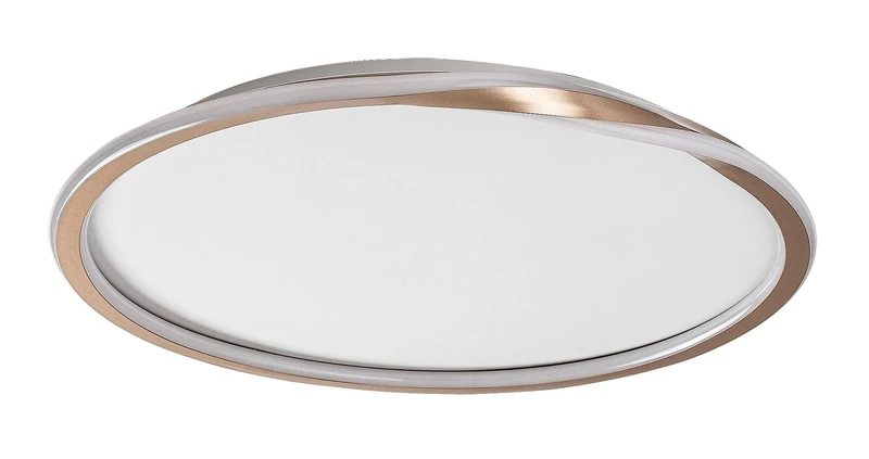 Mathiola – LED плафон в златисто с бял абажур, Ø560мм, 40W, 3000K
