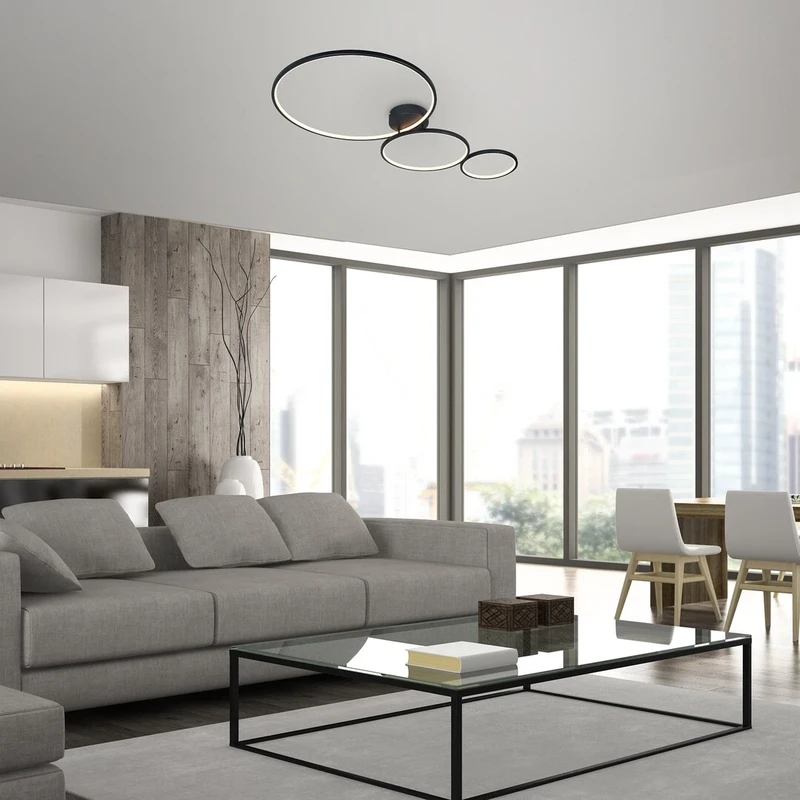 Formand – LED плафон в черно с бели плафони, 1150мм, 38W, 3000K