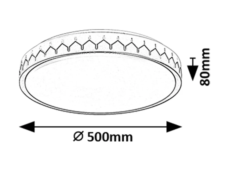 Malin – LED плафон в черно/сиво с бял абажур, Ø500мм, 48W, 3000-6500K