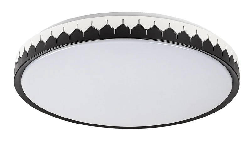 Malin – LED плафон в черно/сиво с бял абажур, Ø500мм, 48W, 3000-6500K
