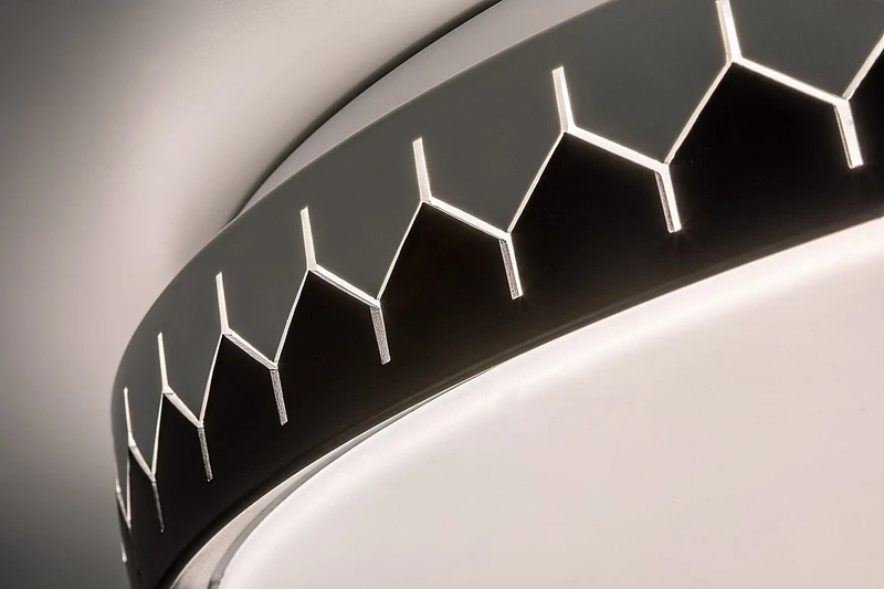 Malin – LED плафон в черно/сиво с бял абажур, Ø500мм, 48W, 3000-6500K