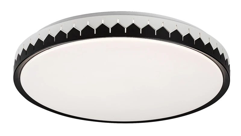 LED плафони Malin – LED плафон в черно/сиво с бял абажур, Ø500мм, 48W, 3000-6500K