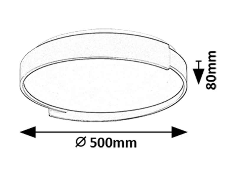 Laleh – LED плафон в черно с бял абажур, Ø500мм, 48W, 3000-6500K