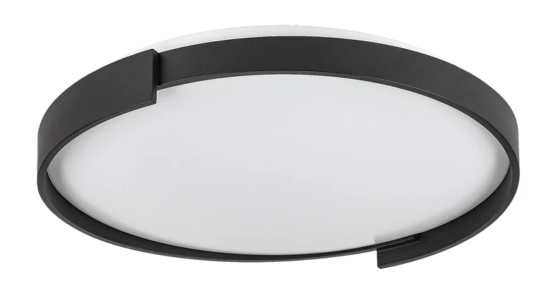 Laleh – LED плафон в черно с бял абажур, Ø500мм, 48W, 3000-6500K