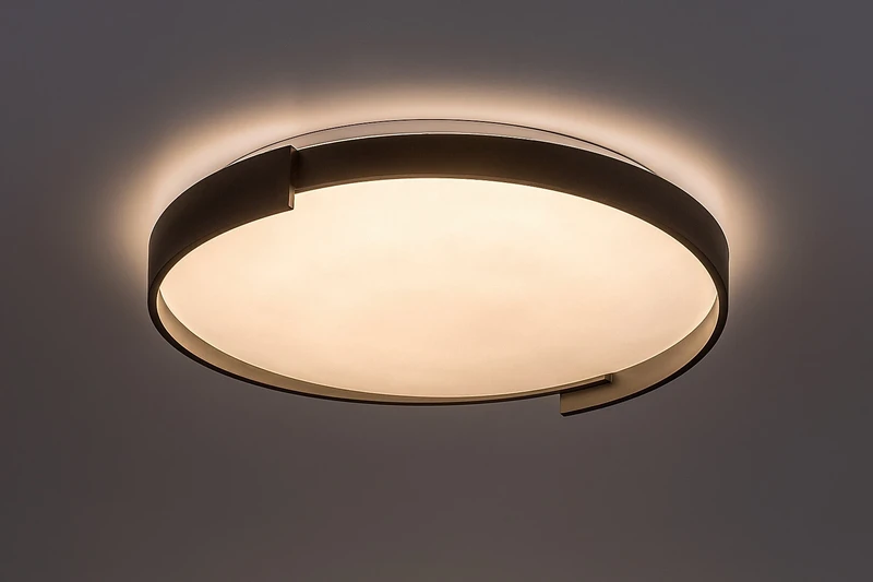 Laleh – LED плафон в черно с бял абажур, Ø500мм, 48W, 3000-6500K