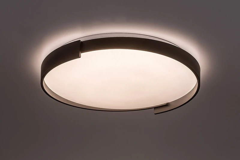 Laleh – LED плафон в черно с бял абажур, Ø500мм, 48W, 3000-6500K