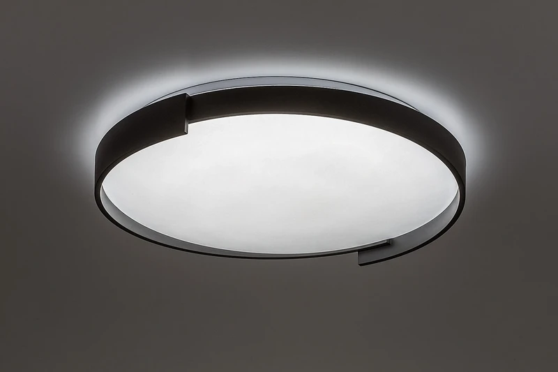 Laleh – LED плафон в черно с бял абажур, Ø500мм, 48W, 3000-6500K