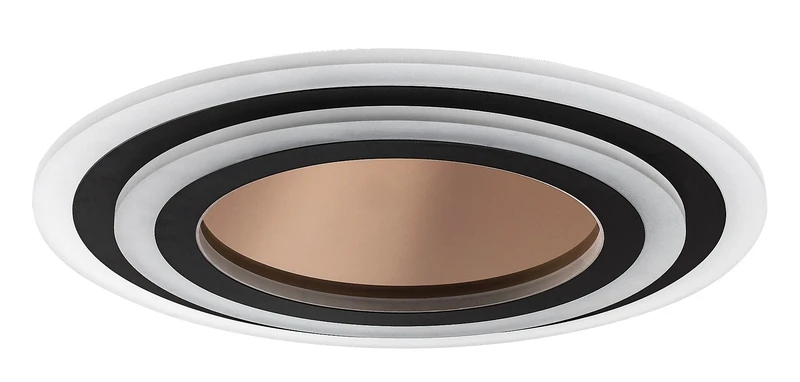 Taneli2 – LED ceiling light in black/gold with white acrylic, Ø450mm, 56W, 3000-6000K