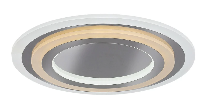 Taneli2 – LED ceiling light in chrome with white acrylic, Ø450mm, 56W, 3000-6000K, dimmable