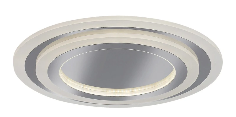 Taneli2 – LED ceiling light in chrome with white acrylic, Ø450mm, 56W, 3000-6000K, dimmable