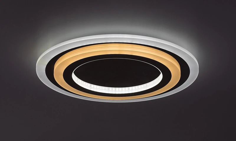Taneli2 – LED ceiling light in chrome with white acrylic, Ø450mm, 56W, 3000-6000K, dimmable
