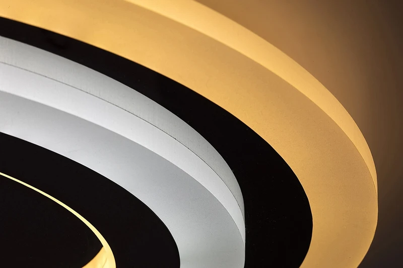 Taneli2 – LED ceiling light in chrome with white acrylic, Ø450mm, 56W, 3000-6000K, dimmable
