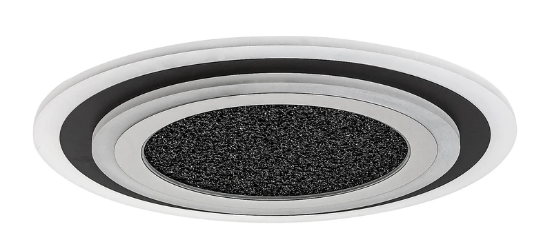 Taneli2 – LED плафон в черно/хром с бял акрил, Ø450мм, 56W, 3000-6000K