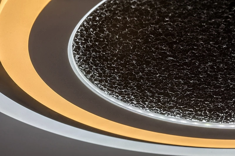 Taneli2 – LED плафон в черно/хром с бял акрил, Ø450мм, 56W, 3000-6000K