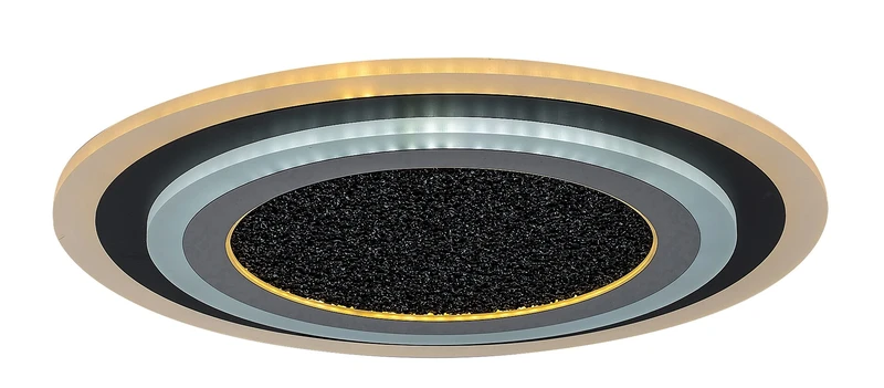 LED плафони Taneli2 – LED плафон в черно/хром с бял акрил, Ø450мм, 56W, 3000-6000K