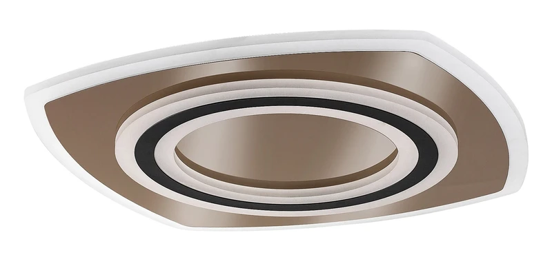 Taneli2 – LED плафон в черно/златно с бял акрил, 480×480мм, 60W, 3000-6000K