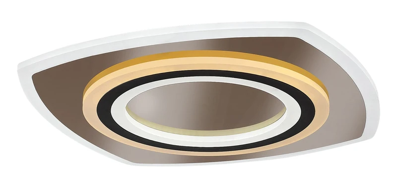 Taneli2 – LED плафон в черно/златно с бял акрил, 480×480мм, 60W, 3000-6000K