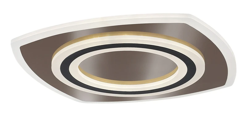 Taneli2 – LED плафон в черно/златно с бял акрил, 480×480мм, 60W, 3000-6000K