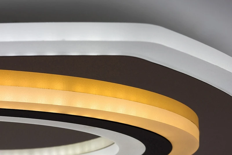 Taneli2 – LED плафон в черно/златно с бял акрил, 480×480мм, 60W, 3000-6000K