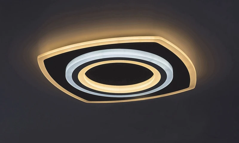 Taneli2 – LED плафон в хром с бял акрил, 480×480мм, 60W, 3000-6000K