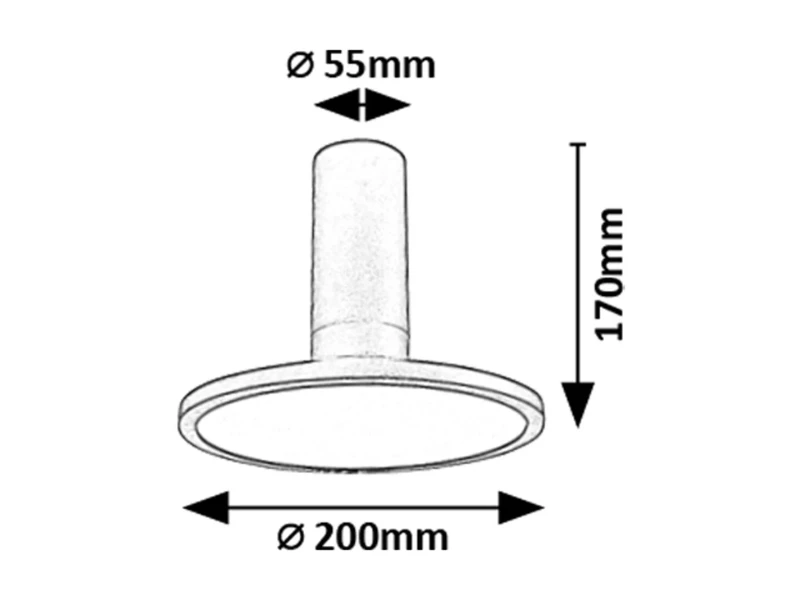 Ovidia – LED плафон за повърхностен монтаж в черно/бяло, Ø200мм, 20W, 3000K