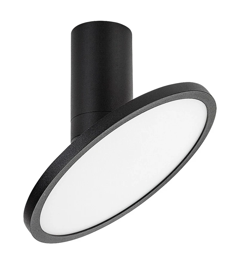 Ovidia – LED плафон за повърхностен монтаж в черно/бяло, Ø200мм, 20W, 3000K