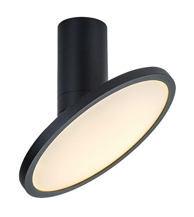 LED плафони Ovidia – LED плафон за повърхностен монтаж в черно/бяло, Ø200мм, 20W, 3000K